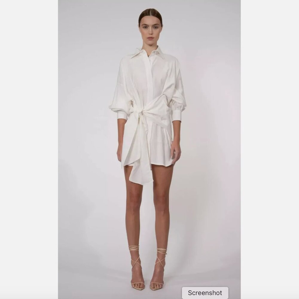 NONCHALANT the label: Daphne Tie Shirt Dress - Off White (NWOT)